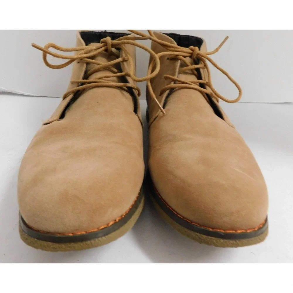 Oak & Rush Men's Ankle Lace Up Fashion Microsuede Chukka Boots Beige sz 10.5